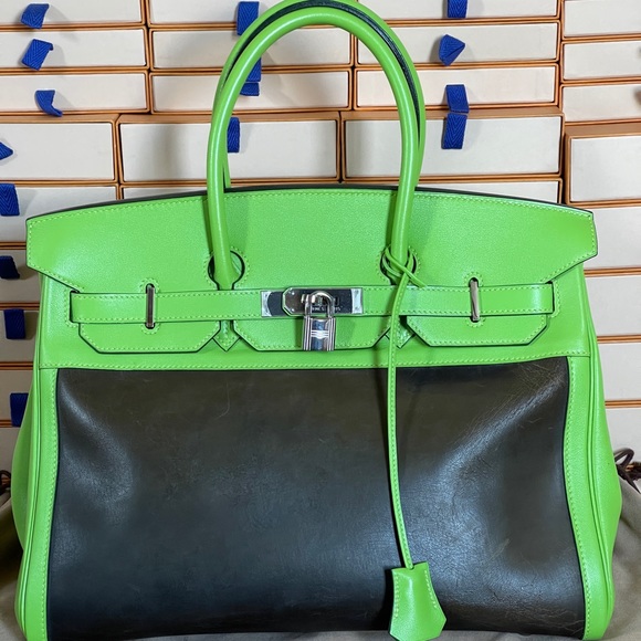 Hermès Birkin 35 Vert Swift Amazonia Palladium Bag - Picture 2 of 15